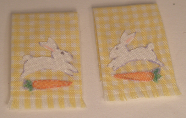 Kitchen Towel set of 2 Bunny Yellow by Barbara Hill - Click Image to Close